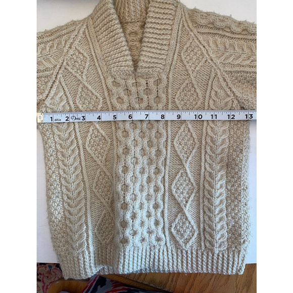 Toddlers Vintage 80’s Aran Knit Handmade Irish Fisherman Sweater - Picture 6 of 8